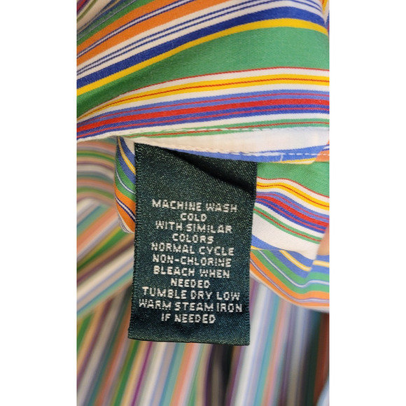 Lauren Ralph Lauren Womens Striped Multicolor Button Up Long Sleeve Shirt 1X - Picture 9 of 9